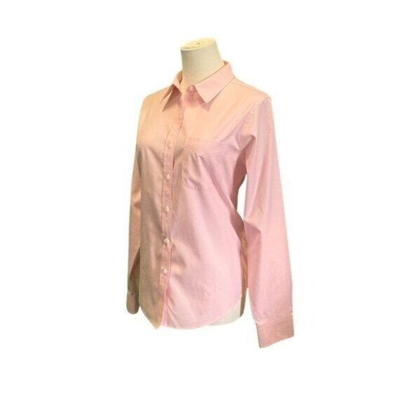 L. L. Bean Long Sleeve Spread Collar 100% Cotton Bright Pink Shirt Size 4 - Picture 2 of 6